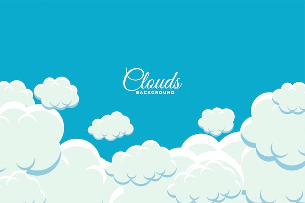 Free vector fluffy clouds floating in sky background