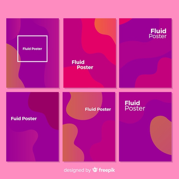 Free vector fluid backgrounds set collection