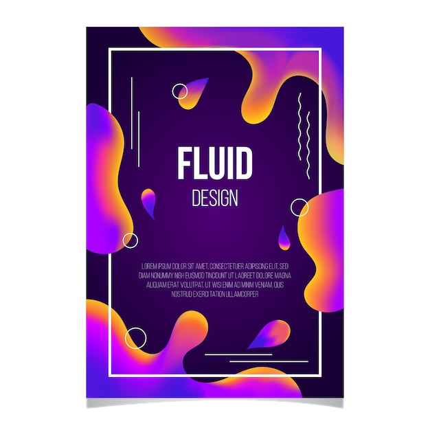 Vettore gratuito modello di poster effetto fluido