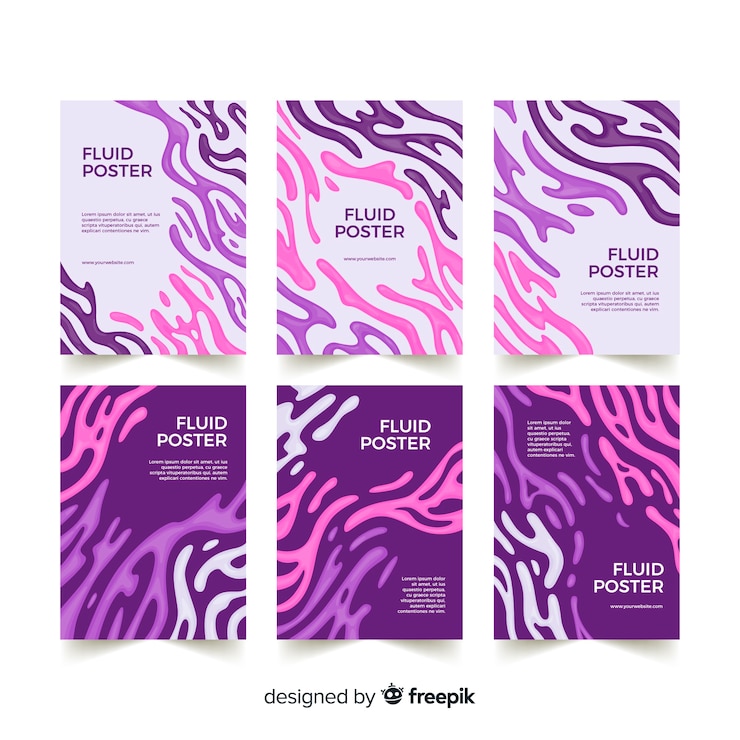 Free Vector fluid poster collection