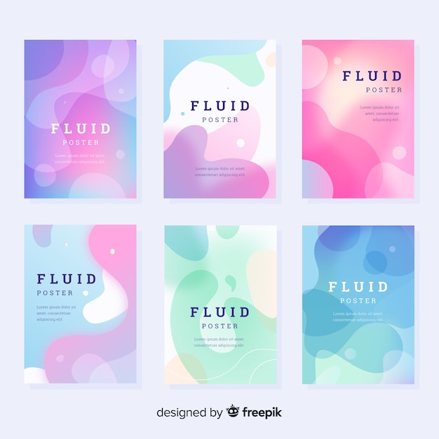 Free vector fluid poster collection