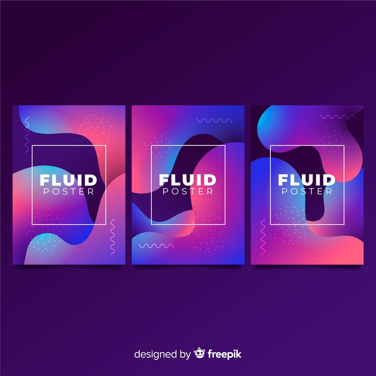 Free Vector fluid poster collection