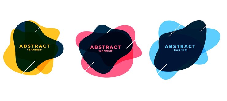 Free Vector fluid shape abstract frame banners set