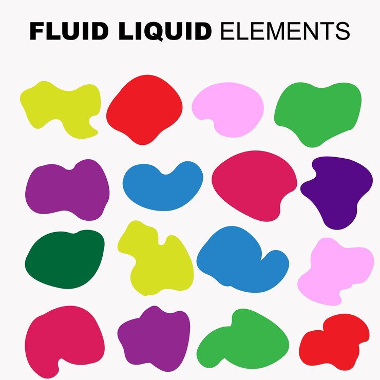 Free Vector fluid shape vector set gradient liquid with neon colors item for the design of a logo flyer persentation gift card poster on wall landing page coverbook banner social media posted