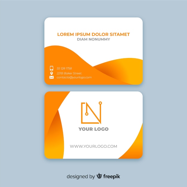 Fluid shapes business card template