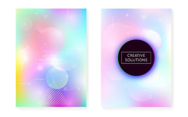 Fluid shapes cover with liquid dynamic background Holographic b