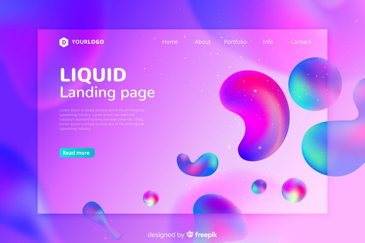 Free Vector fluid shapes landing page template