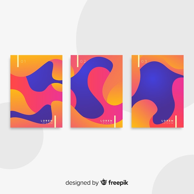 Free vector fluid shapes poster collection