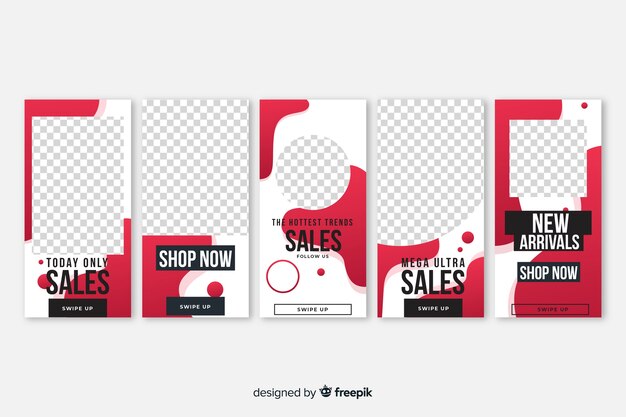 Fluid shapes sale instagram stories template pack