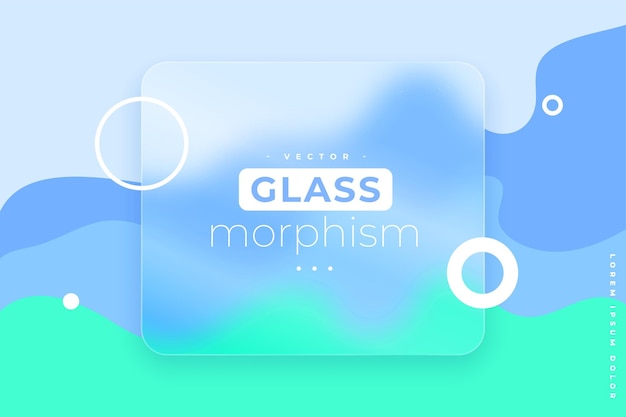 Vettore gratuito design della carta da parati con morfismo in vetro in stile fluido per una moderna scheda informativa