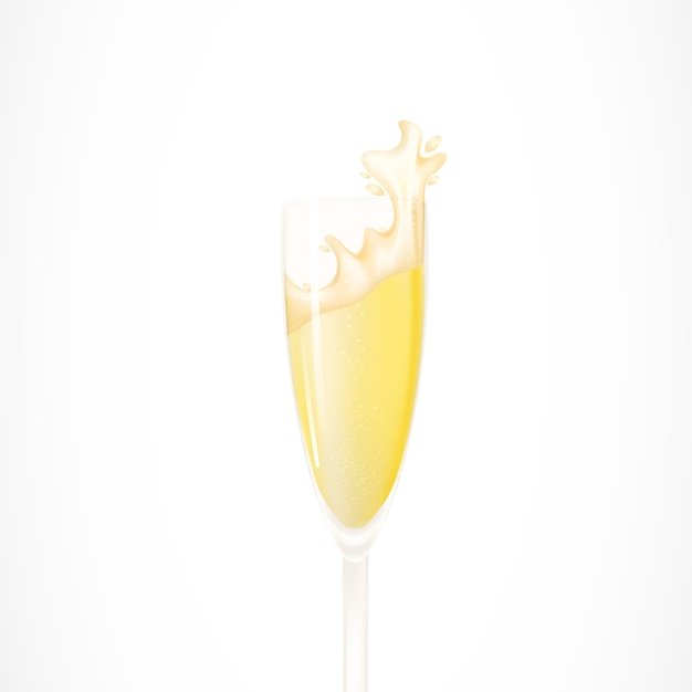 Flute of Champagne Illustration