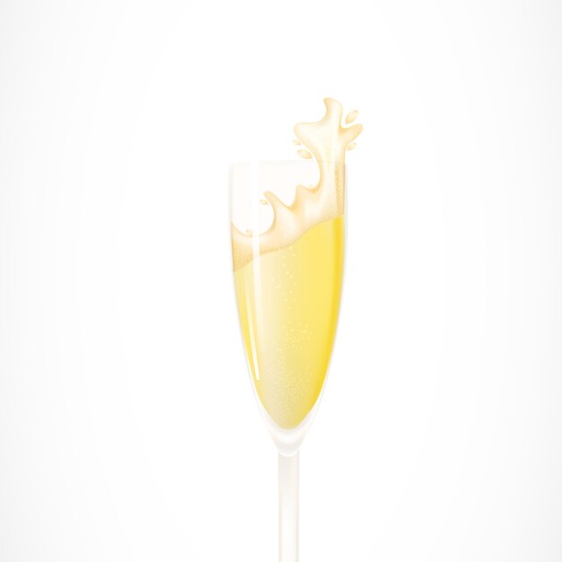 Flute of Champagne Illustration