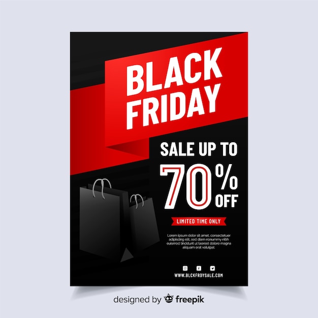 Free vector flyer black friday in flat design