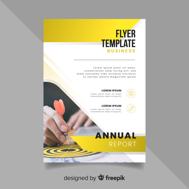 Flyer business template with photo