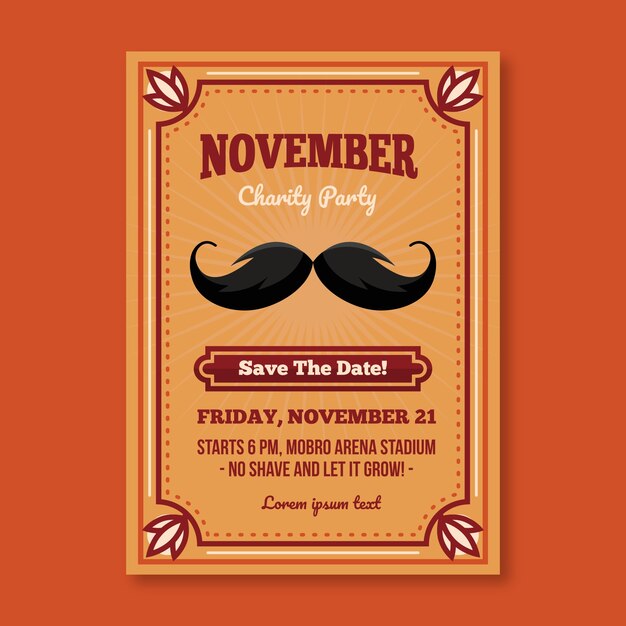 Flyer charity party of movember