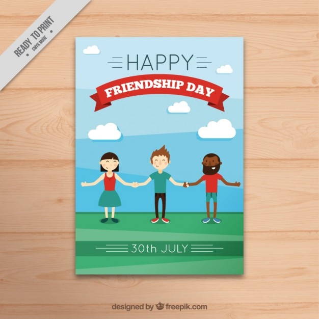 Free vector flyer of friendship day