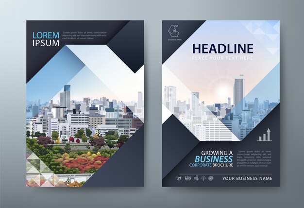 Download Free Vector Yellow And Black Annual Report Book Cover Template PSD Mockup Templates