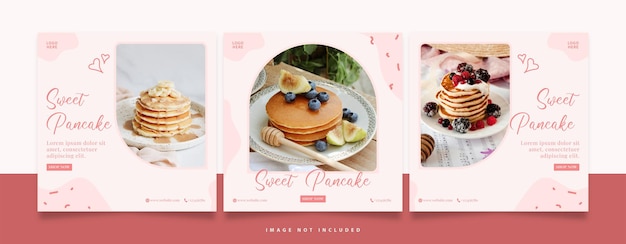 Flyer square social media feed poster instagram food for sweet bakery
