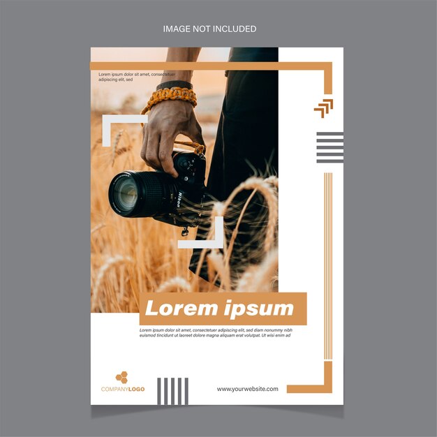 flyer template containing a photographer holding a camera.