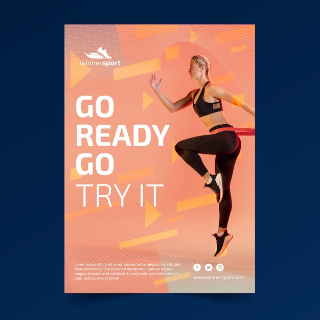 Free vector flyer template for gym fitness