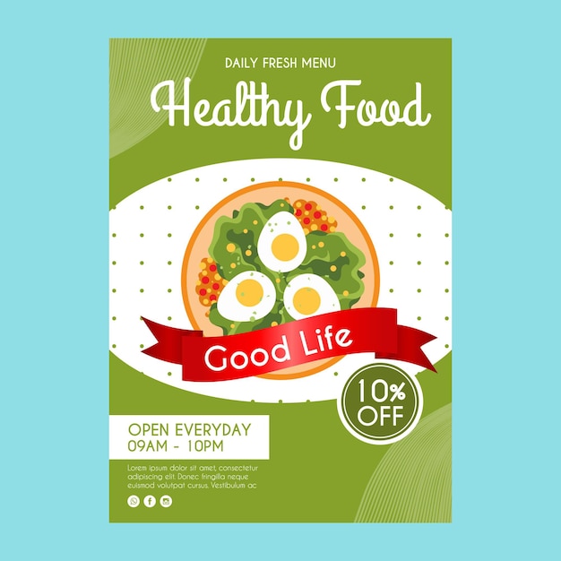 Flyer template for healthy food restaurant