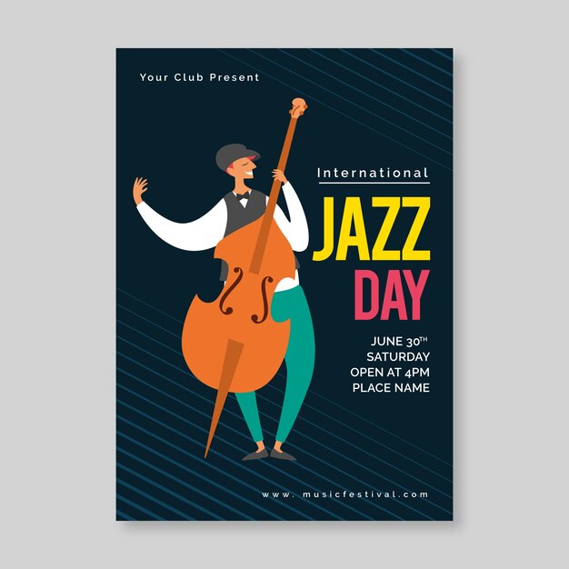 Flyer template for international jazz day