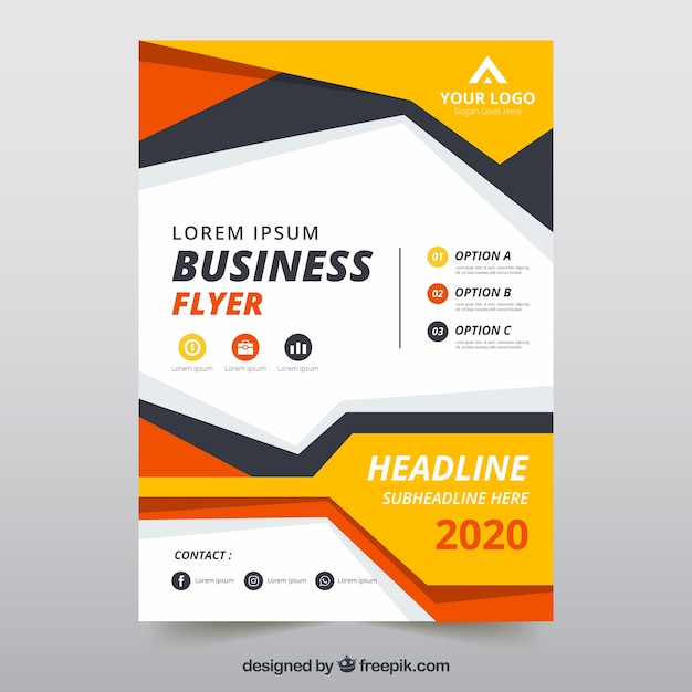 Flyer template with business information