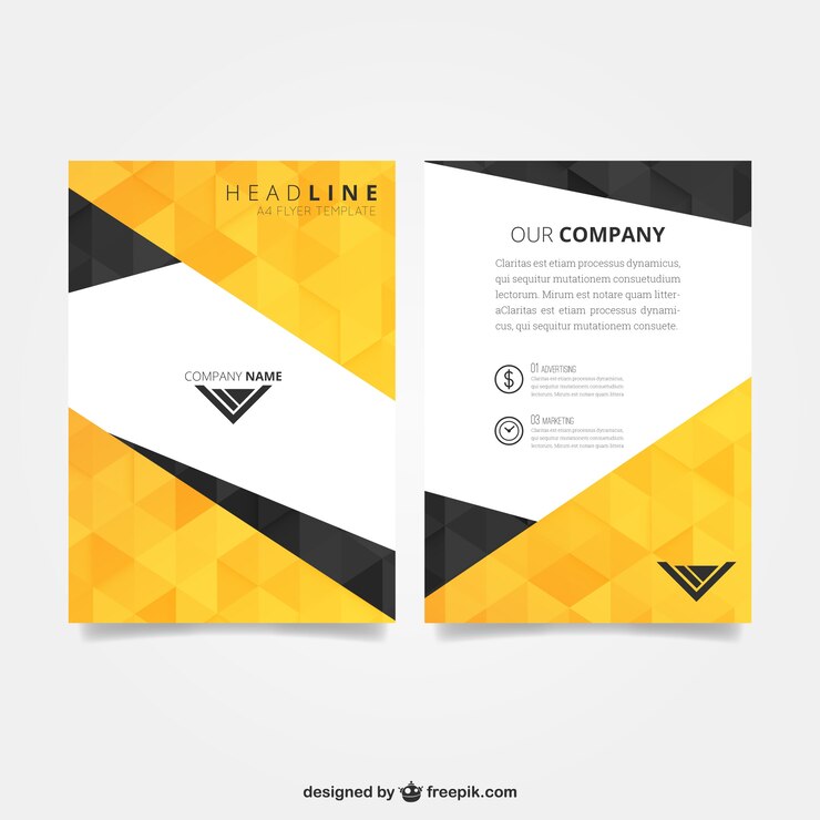Free Vector flyer template with polygonal pattern