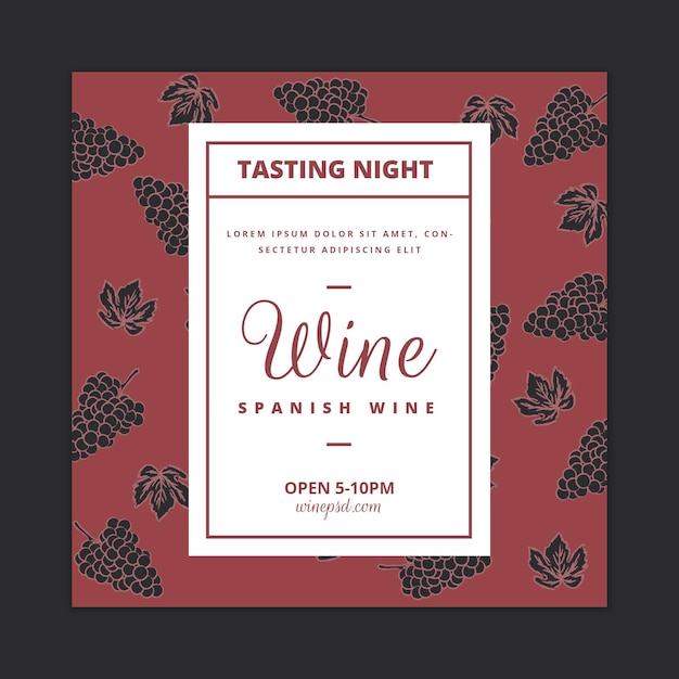 Free vector flyer template with wine pattern