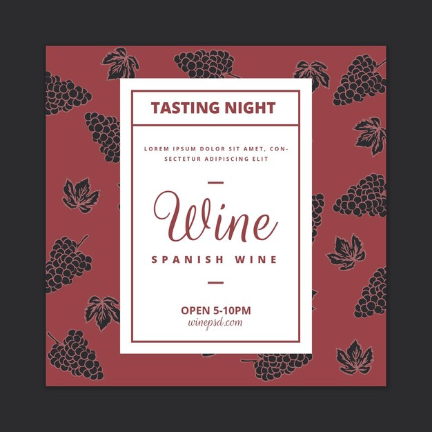 Flyer template with wine pattern