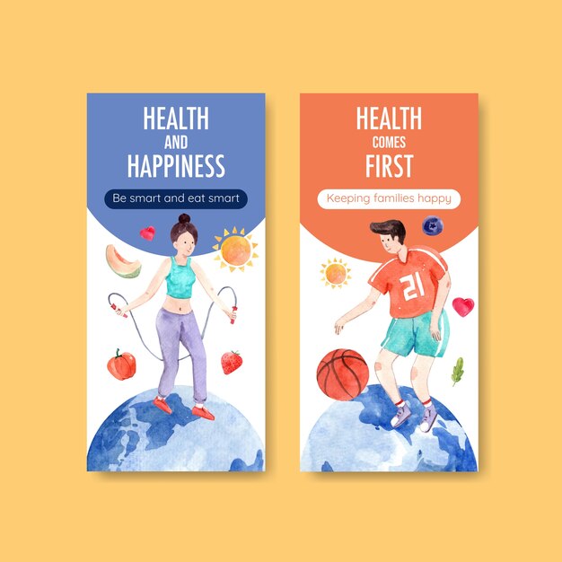 Flyer template with world mental health day concept design