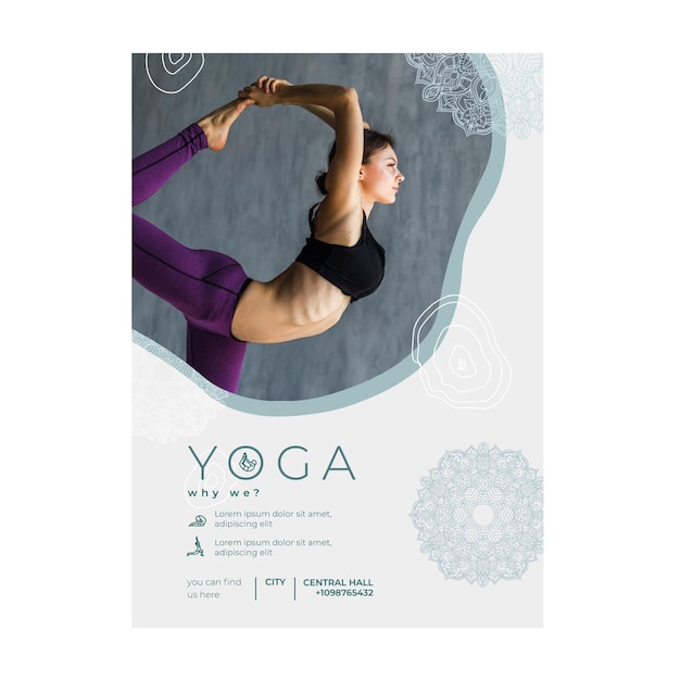 Free vector flyer template for yoga practicing