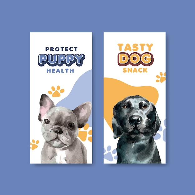 Free vector flyer templates with dogs