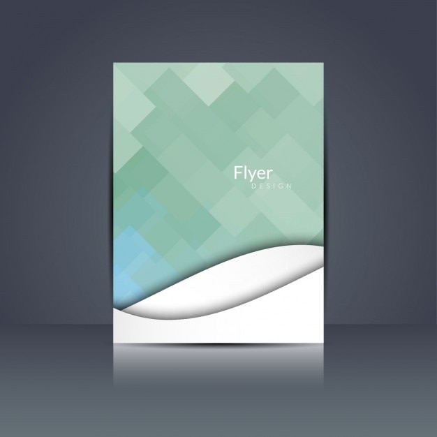 Free vector flyer with geometric and wavy shapes