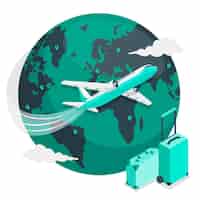 Бесплатное векторное изображение Летать по всему миру (с самолета) концепция иллюстрации
