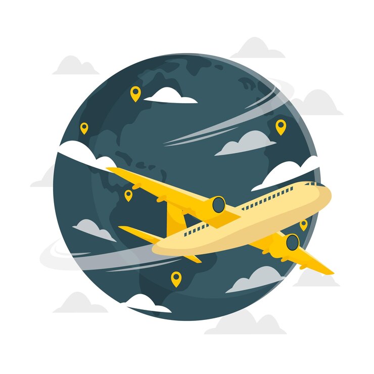 Free Vector flying around the world concept illustration
