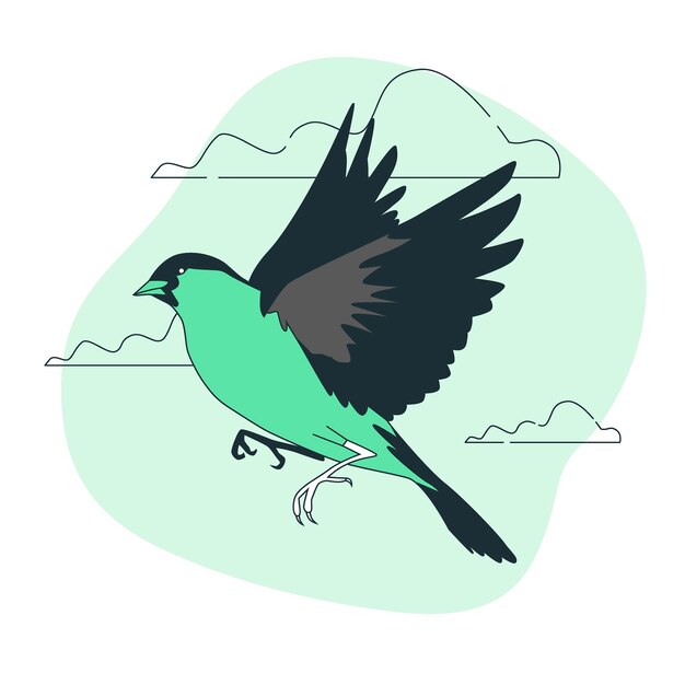 Иллюстрация концепции летающих птиц