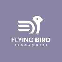 Free vector flying bird flat logo design
