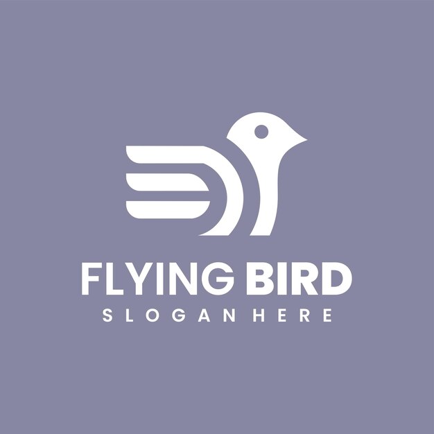 Free Vector flying bird flat logo design