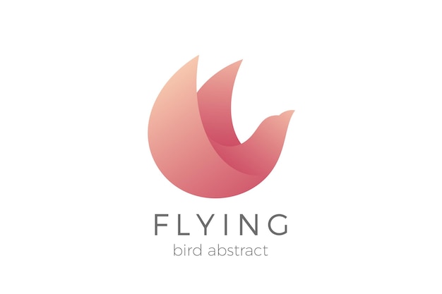 Flying Bird Logo Elegant design. Dove Eagle Cosmetics Fashion Luxury logotype.