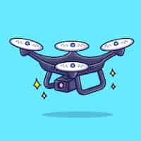 Free vector flying drone camera cartoon vector icon illustration object technology icon concept isolated flat