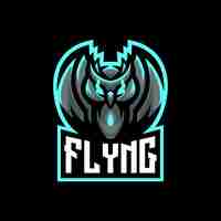 Free vector flying esport mascot logo desin illustration