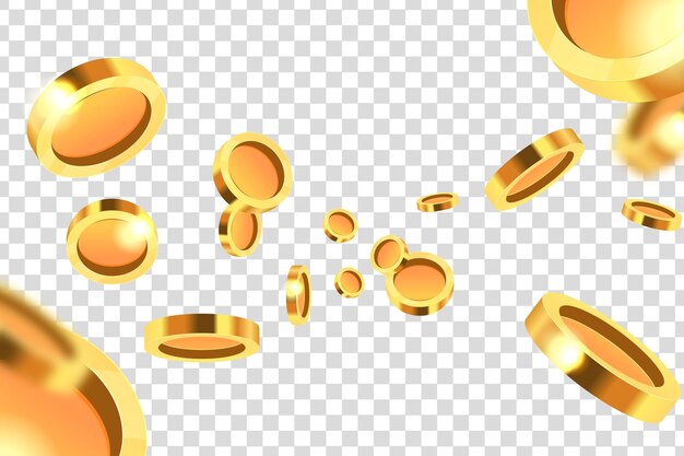 Free vector flying gold coins vector illustration