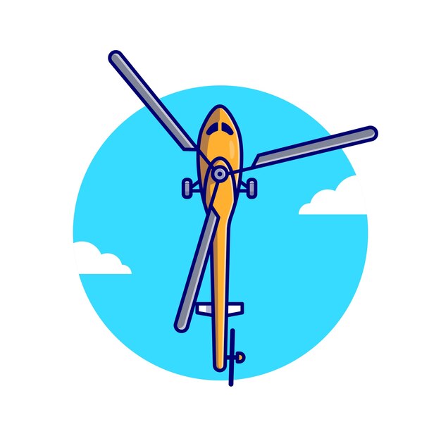 Flying helicopter illustration