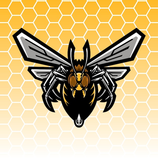 Flying hornet esport mascot Premium Vector
