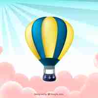 Free vector flying hot air balloon