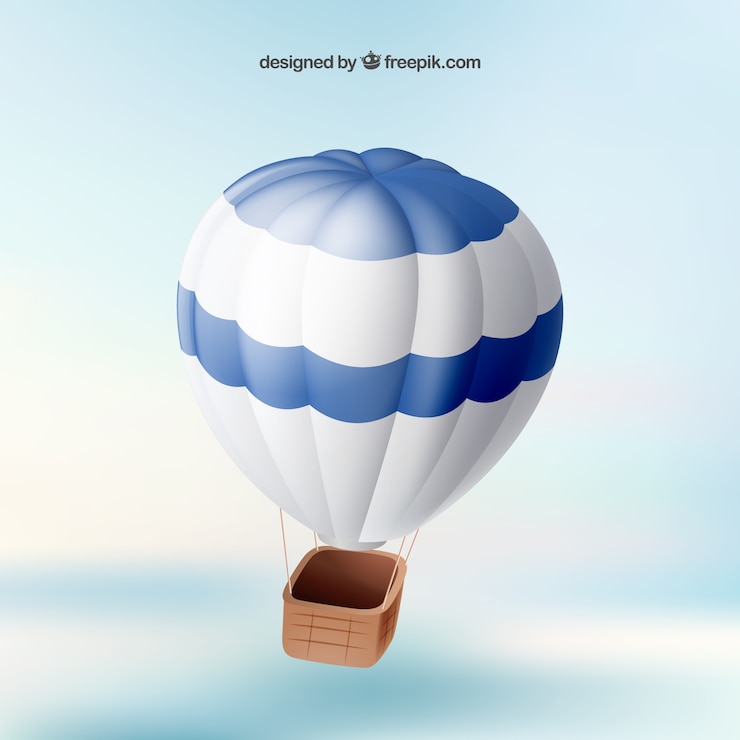 Free Vector flying hot air balloon