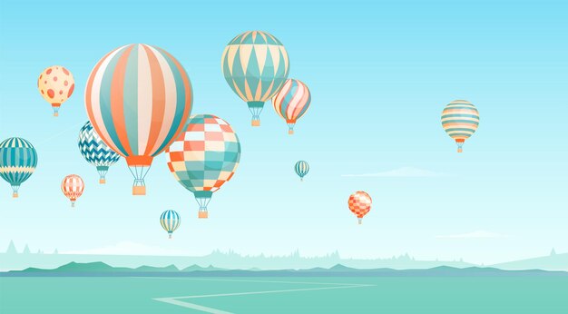 熱気球のイラスト 無料のベクター