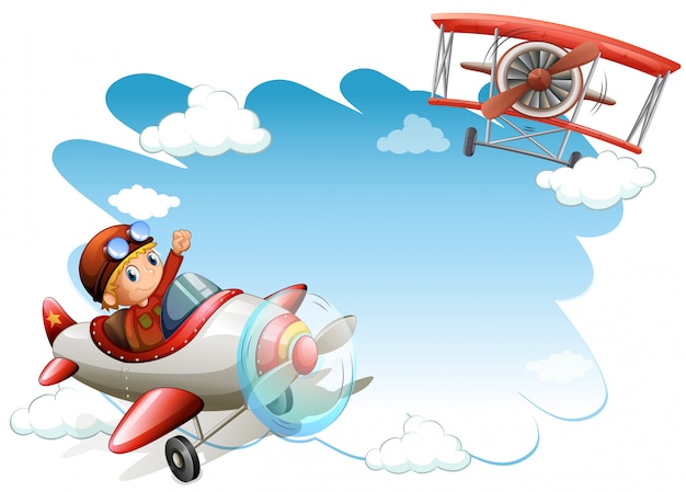 Free Flying Jets Frame Vector Template – Download Free Vector Illustration