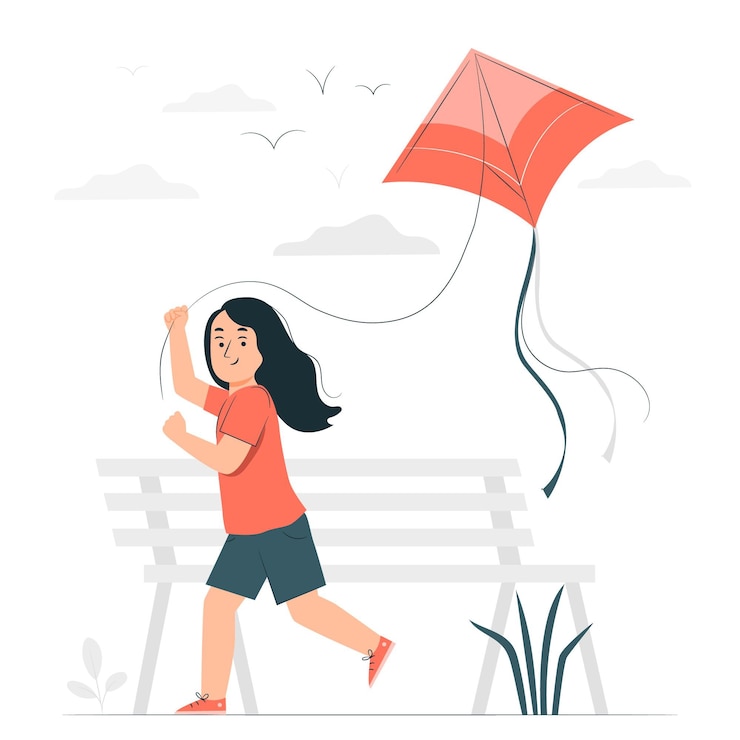 Free Vector flying kite concept illustration